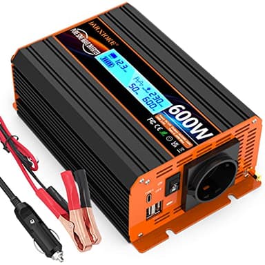 600w Inverter 12v 220v Onda Pura con Display LCD Intelligente & EU Presa & USB-A &USB Type-C