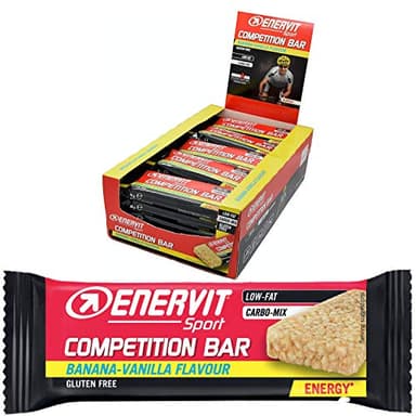 ENERVIT Competition Bar Energy Bar, barretta energetica senza glutine per sport di resistenza | ciclismo, corsa, triathlon | (vaniglia banana, confezione risparmio da 25 x 30 g)