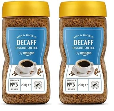 by Amazon Granulo Caffè solubile decaffeinato Gold, Tostatura media - Certificato Rainforest Alliance, 200g (Confezione da 2)