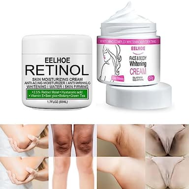 1Set(2pcs) Crema sbiancante per Parti Intime, Crema Sbiancante Zona Intima, Crema schiarente per la Pelle del Corpo Decolorante Naturale per Zone Intime e sensibili Ginocchia ascelle