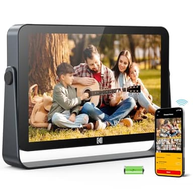 KODAK Cornice Digitale WiFi 10.1 Pollici, Batteria Integrata 4000mAh, Schermo Touch IPS G+G HD 1920x1200, WiFi Dual-Band, Memoria 32GB, Condivisione Istantanea di Foto, Musica e Video