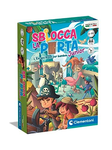 Clementoni - Sblocca la Porta Junior, Gioco da Tavolo, 2 Escape Room per Bambini 6+ Anni e Adulti, Ambientata in Luoghi Misteriosi, 1-6 Giocatori, Idea Regalo Made in Italy, Lingua Italiana, 16774