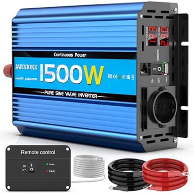 1500W/3000W Inverter 12v 220v Onda Pura Invertitore di Potenza 12v 220V/230V Trasformatore di Potenza Convertitore - Telecomando & USB & EU Presa per Auto Camper Barca