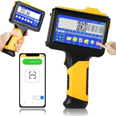 Bewinner Handheld Inkjet Printer - Pistola per Stampante a Getto D'inchiostro Portatile Bluetooth 12,7 Mm 600 Dpi con Touchscreen LED 4,3 Pollici, Printerjet per Simboli