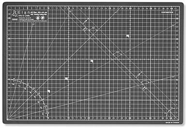 Elan Tappetino da Taglio A3 Nero, Piano da Taglio 30x44 cm, Tappetino Autorigenerante a 5 Strati, Tappeto Antitaglio PVC Riciclato, Cutting Mat A3