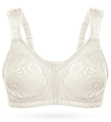Wingslove Donna Reggiseno Minimizer Senza Imbottito Senza Ferretto Taglie Forti(Bianco Avorio,3C)
