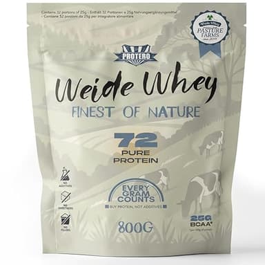 Protero Whey Ultra Pura da Pascolo – Senza Additivi né Emulsionanti • Perfetta da Frullare con Frutta e per Cottura • Grass-fed Proteine Naturali Clean Eating • 800g